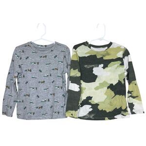Old Navy Shirt Bundle Long Sleeve Gray Mountain Green Camo Size 5